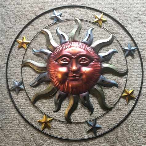 exterior house metal art sun|outside metal sun wall art.